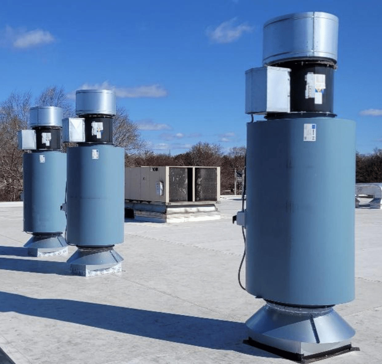 Fan Inlet Silencers on Paint Booth Exhaust Fans